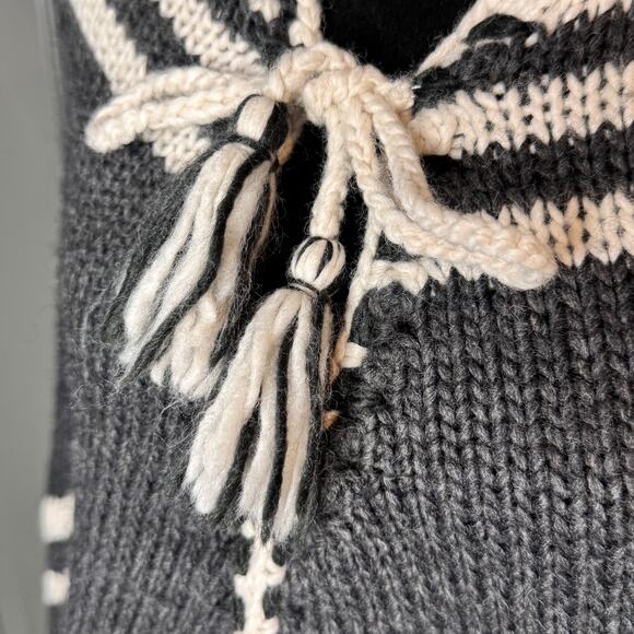 J.Jill Wool Blend Cape Poncho Women's OS One Size Fits Most Gray Nordic - Picture 3 of 8